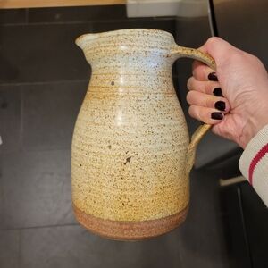 David Lloyd Jones Ceramic pottery stoneware speckled glaze jug pitcher neutral